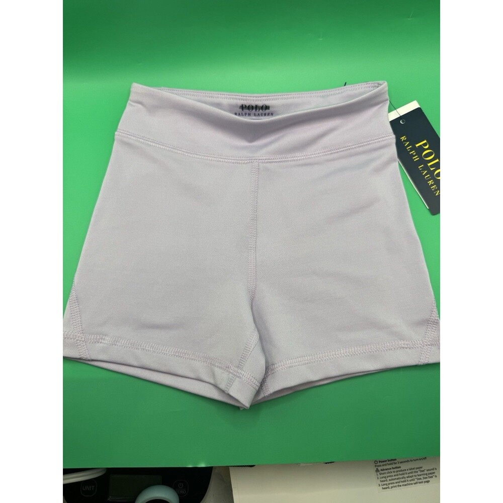 Polo RALPH LAUREN Girls XS (Size 5) Polyester Stretch Yoga SHORT Purple NWT $30